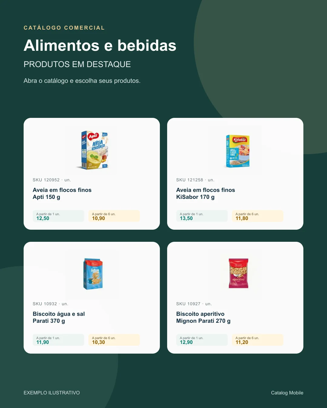 Exemplo de imagem de divulgação: Alimentos e bebidas
