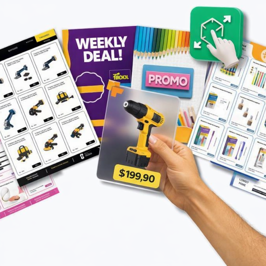 Example of a professional catalog with interactive PDF and order links