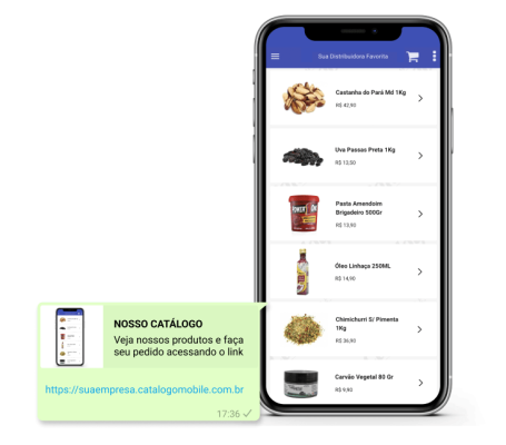 Canal comercial Portal de encomendas com Catalogo Mobile