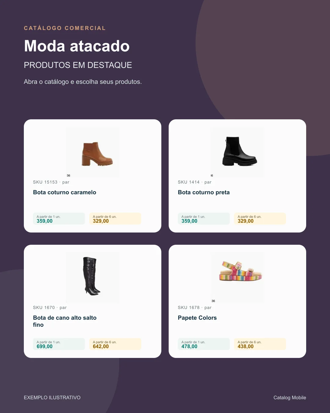 Exemplo de imagem de divulgação: Moda atacado