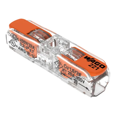 WAGO 221-2411 · conector en línea, 2 vías