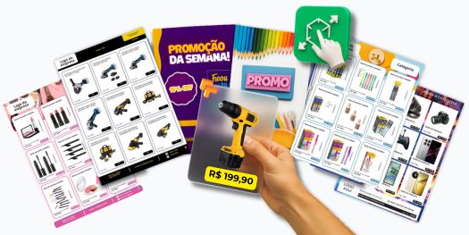 Exemplo de catálogo profissional com PDF interativo e link de pedidos